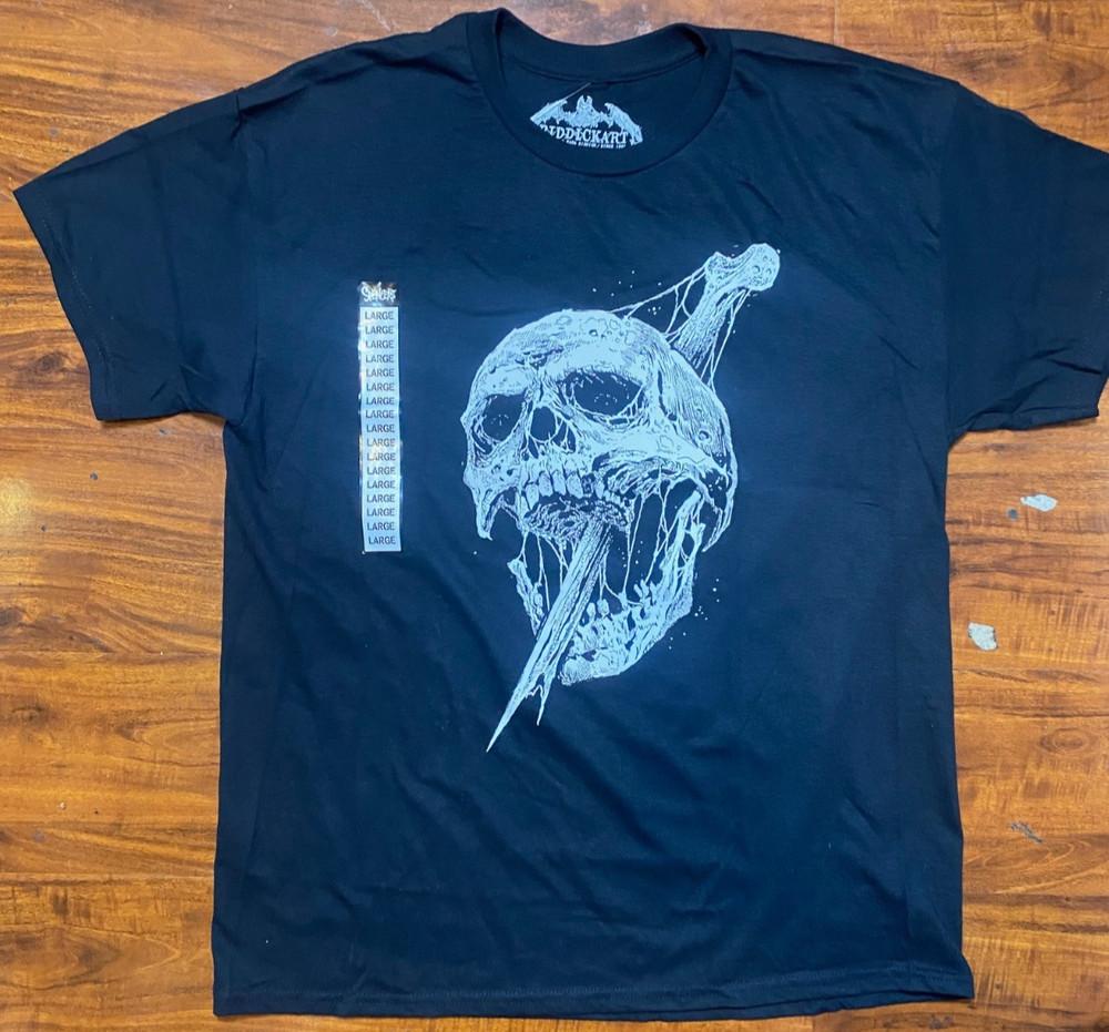 RIDDICK ART  Sword Thru SKULL  Streetwear Gothic Black Graphic Tee SZ L-NWT Unisex T-Shirt L