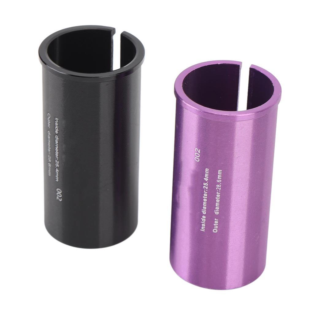 Seat Post Adapter Shim Aluminium Alloy CNC Machined Textured Finish Cycle Seat Tube Conversion Sleeve Shim 25.4 28.6mm