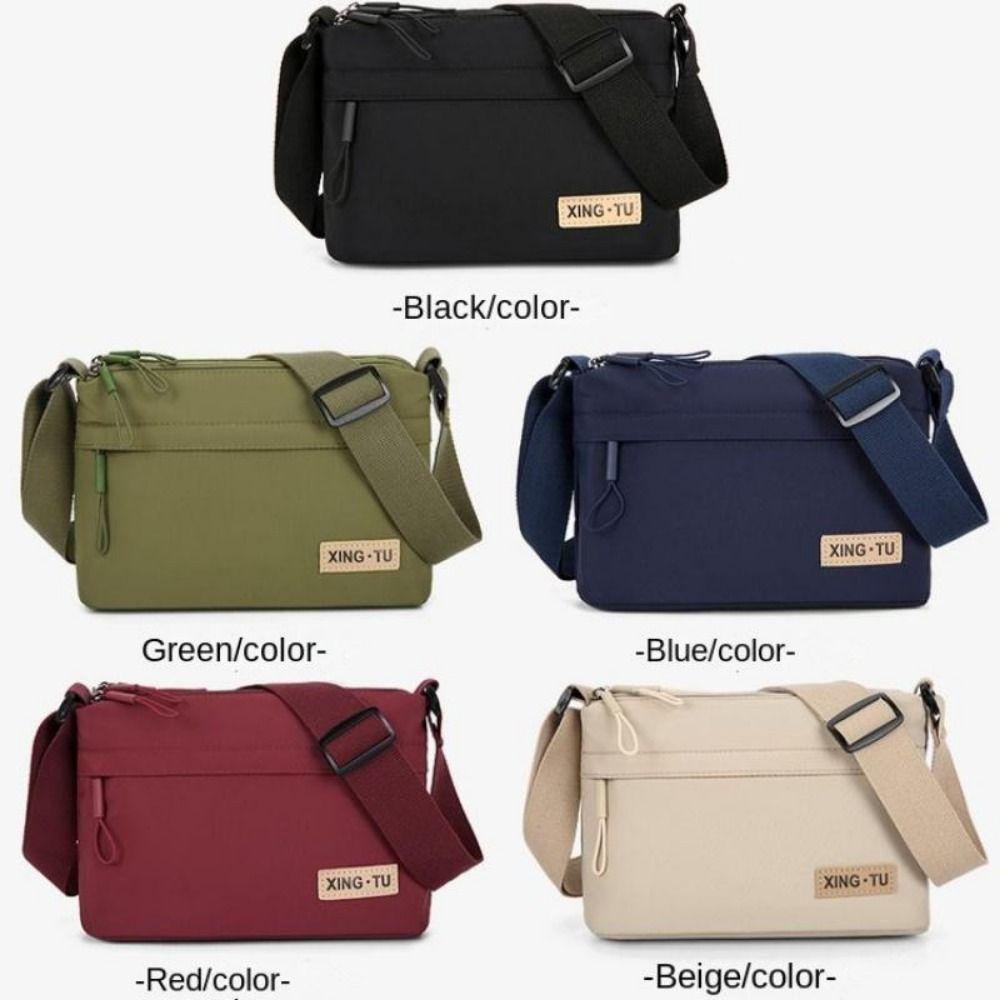 Fashion Oxford Crossbody Bag Large Capacity Solid Color Shoulder Bag Soft Fabric High Quality Messenger Bag Women Men