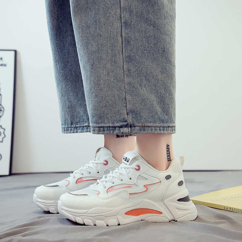 Fashion White Thick Sole White Women's Summer Sneakers Shoes Women Luxury Designer Summer Loafers Sport Baskettes Twnis Kit