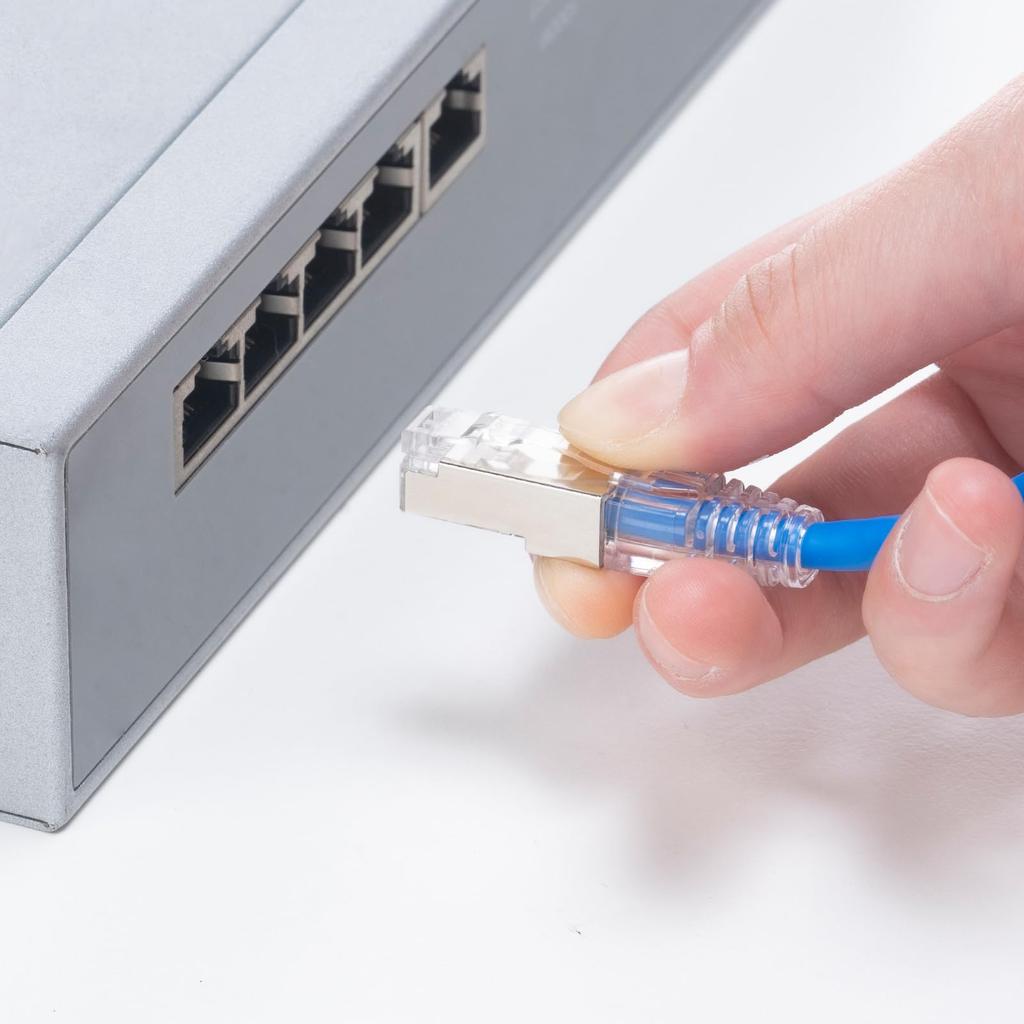 SANWA SUPPLY Category 7 LAN Cable (Slim, Flexible, Anti-Snatch Connector, 2m, Blue) KB-SL7YS-02BL