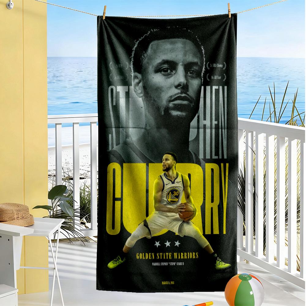 Golden State Warriors Beach Towel Super Soft & Absorbent Comfortable Lightweight Suitable for Sports, Travel, Swimming, Yoga, Bathroom, Beach, And Poo