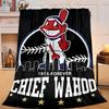 Cleveland Chief Symbol Blanket Flannel Throw for Sofa, Travel, Camping, Livingroom, Office, Chair and Bed Soft and Warm Holiday Gifts