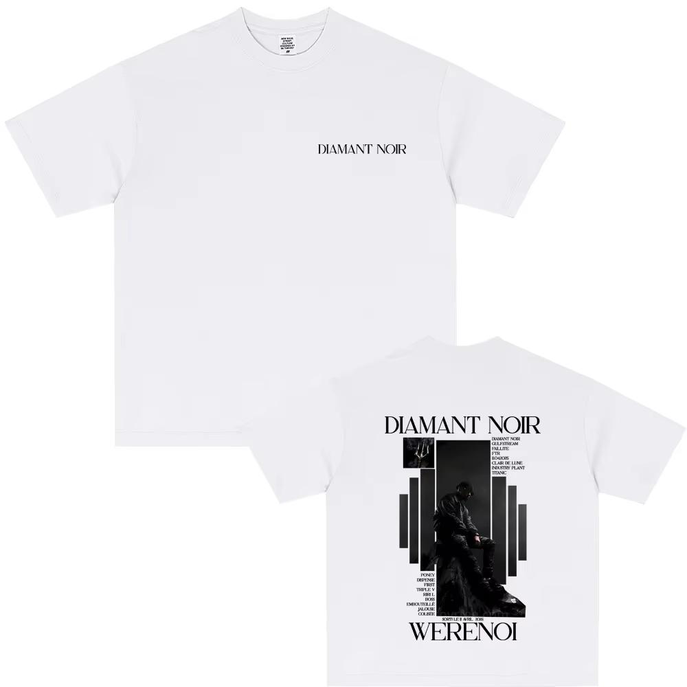 Hot Selling Rap Singer WeRenoi DiaUnisext Noir Album Tshirt 2026 Summer Unisexs Womens Hip Hop Cotton Fashion Pop Music Tshirt
