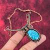 Tibetan Turquoise Necklace Copper Wire Wrapped Necklace Adjustable Chain Necklace Handmade Copper Jewelry Gemstone Necklace Engagement Gifts