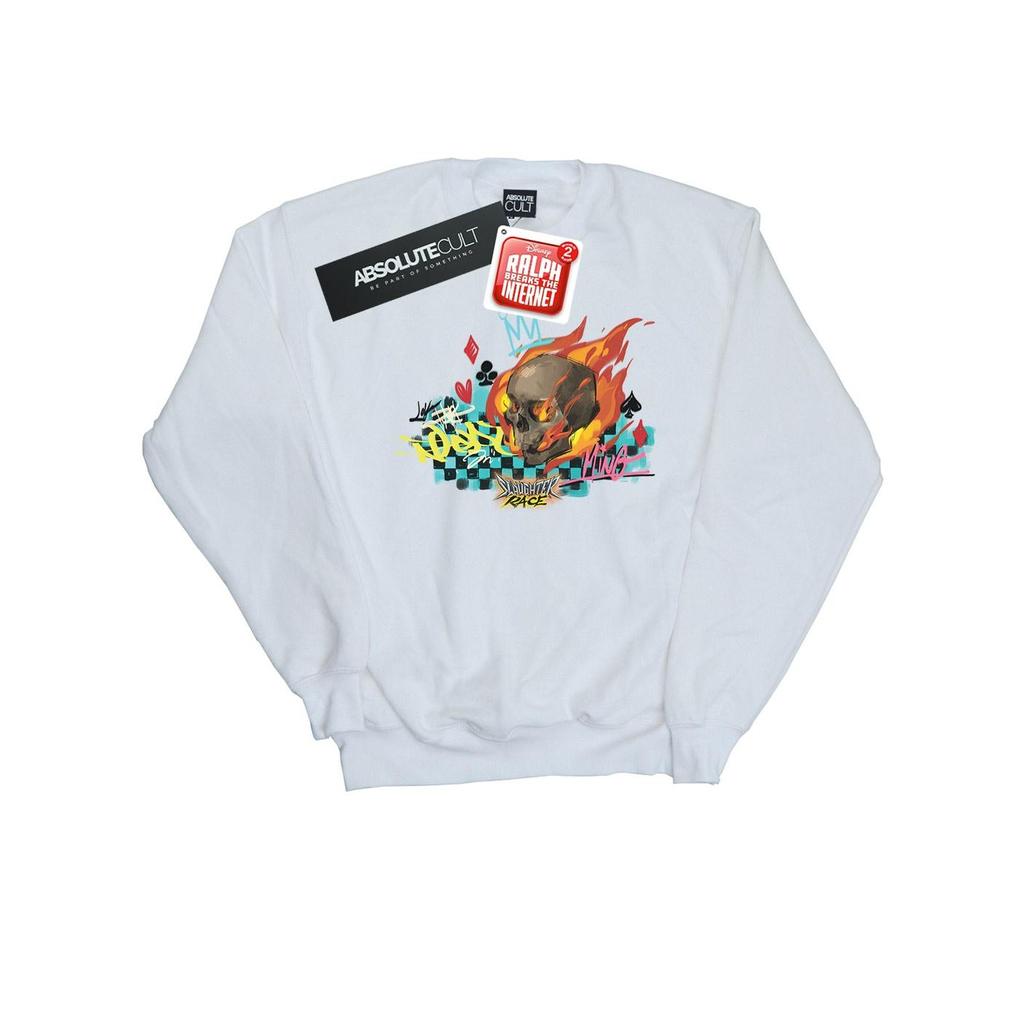 Disney Mens Wreck It Ralph Race Skull Sweatshirt
