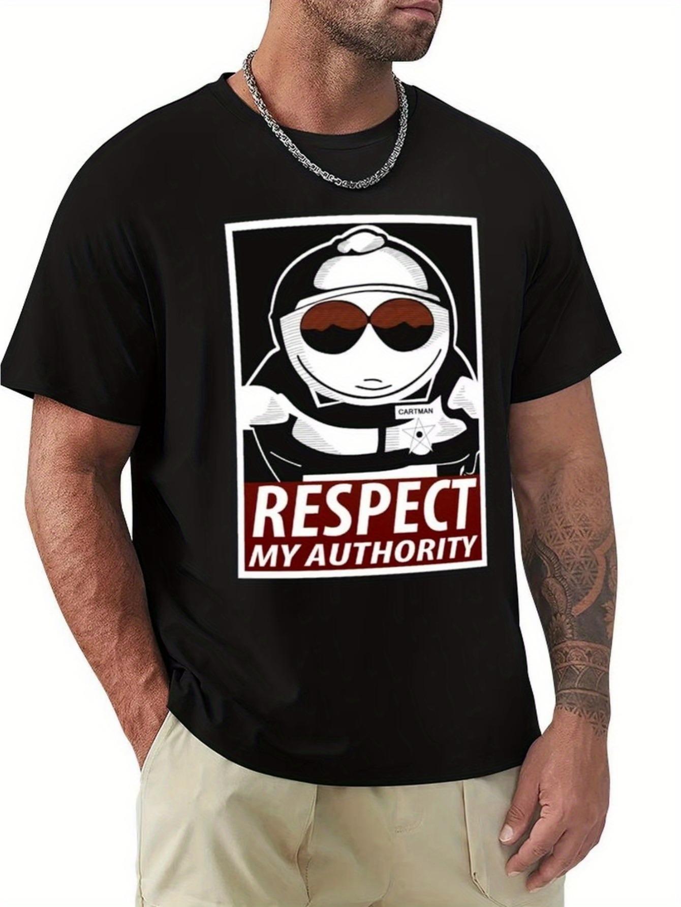 T-Shirt y2k Cartman Respect My Authority Black/Red L