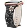 Compatible with Apple Watch: Laser Engraved Two-Color Floral Butterfly Silicone Strap with 3D Design
