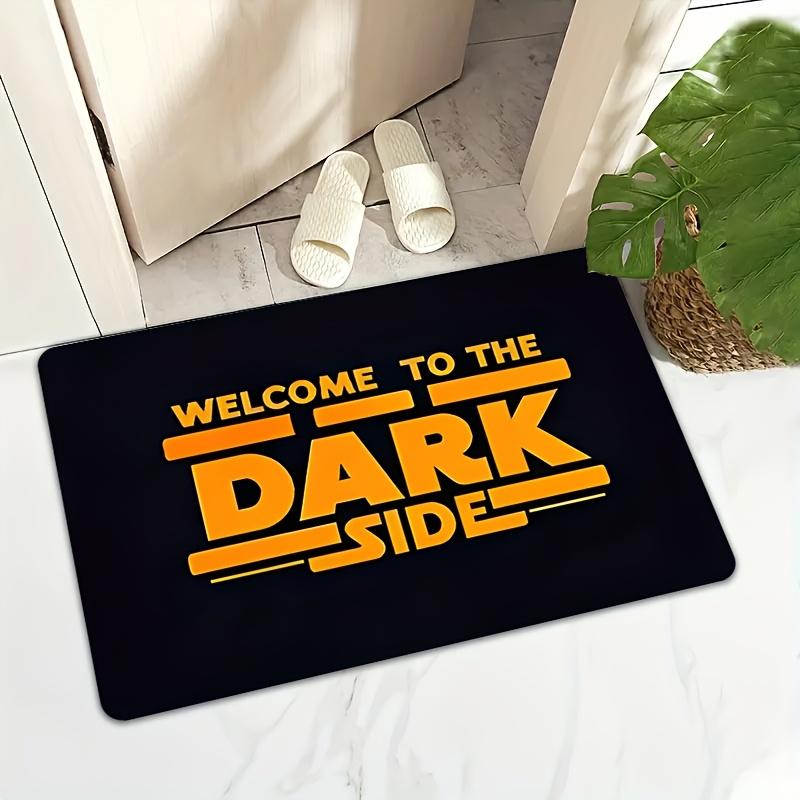 Bold Welcome to the Dark Side doormat - Fashionable black and yellow design, for fans of science fiction and bold statements 40x60cm