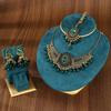 Geometric Bridal Headpiece Set With Metal Earrings And Necklace For Women