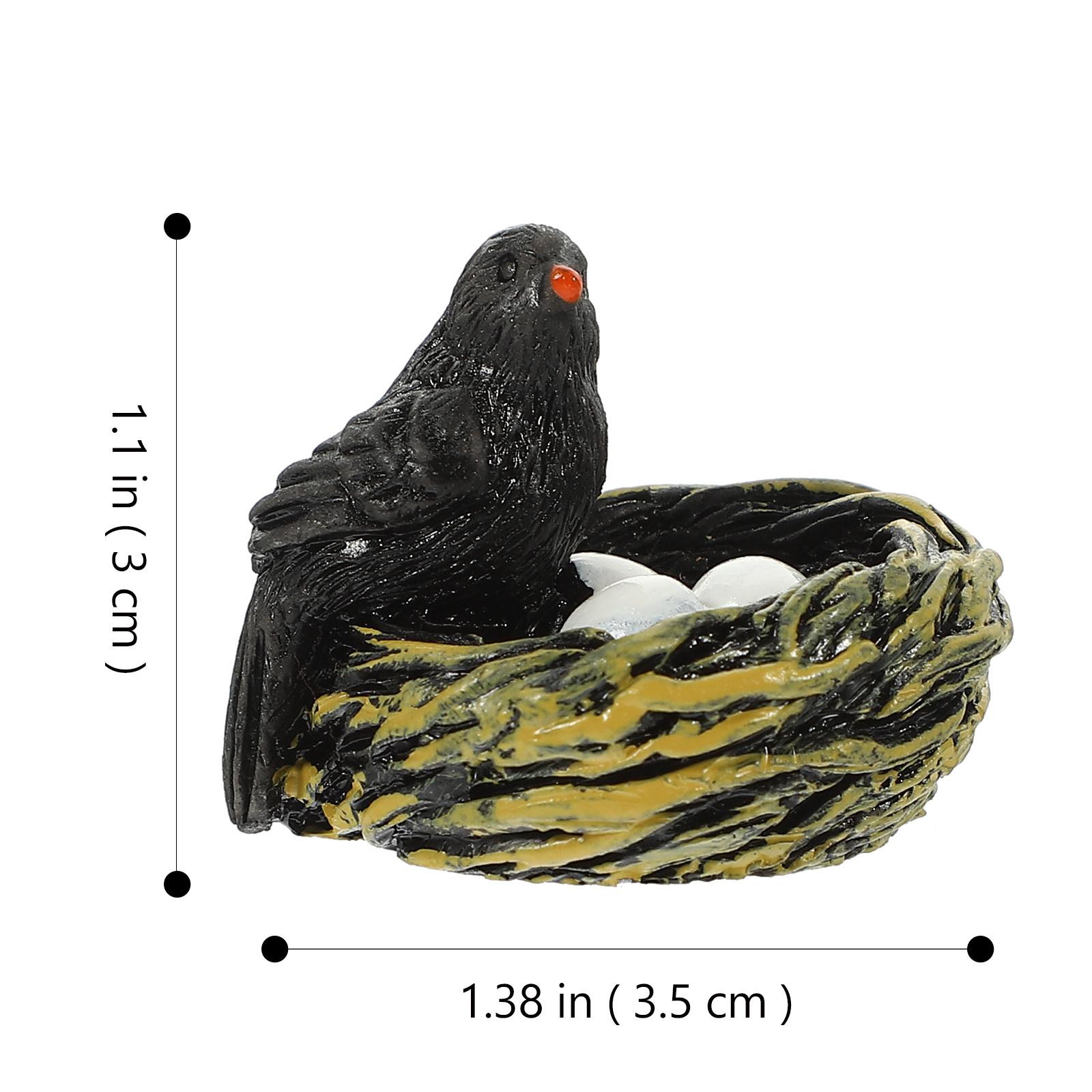 

Miniature Artificial Bird Nest Ornament in Resin for Home Decor Garden Decoration Micro Landscape Display Small Craft Gift чорний