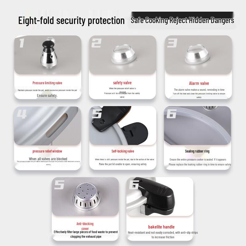 DOUBLEHAPPINESS Aluminum Alloy Pressure Cooker