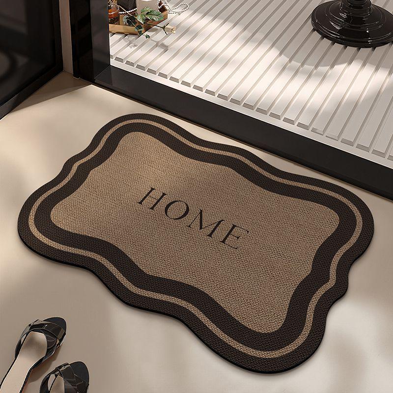 Retro French Diatom Mud Bathroom Mat: Water-Absorbing, Anti-Slip, Wear-Resistant, Easy-to-Clean Floor Mat for Doorways.