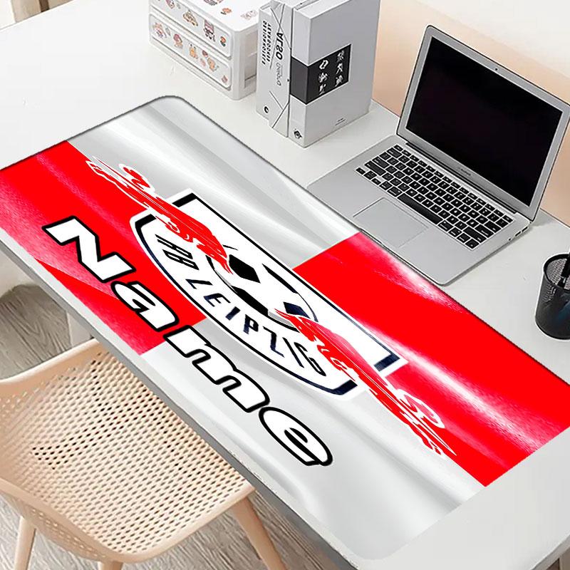 Custom Name Personalized RB Leipzig Pattern Mousepad, Laptop PC Desk Mat, Decorative Desk Mat for Home Keyboard Pad Gift