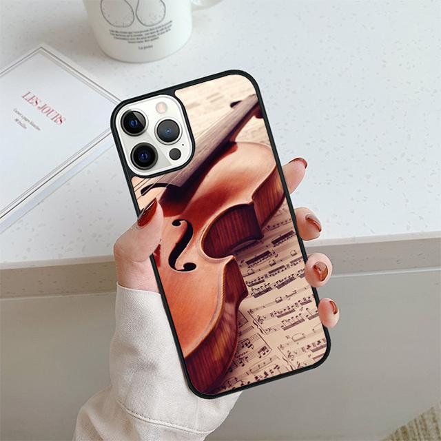 Musical Violin Guitar Phone Case For iPhone 17 Air 14 15 16 13 12 Max Cover For Apple 14 15 16 11 Pro Max Plus Coque