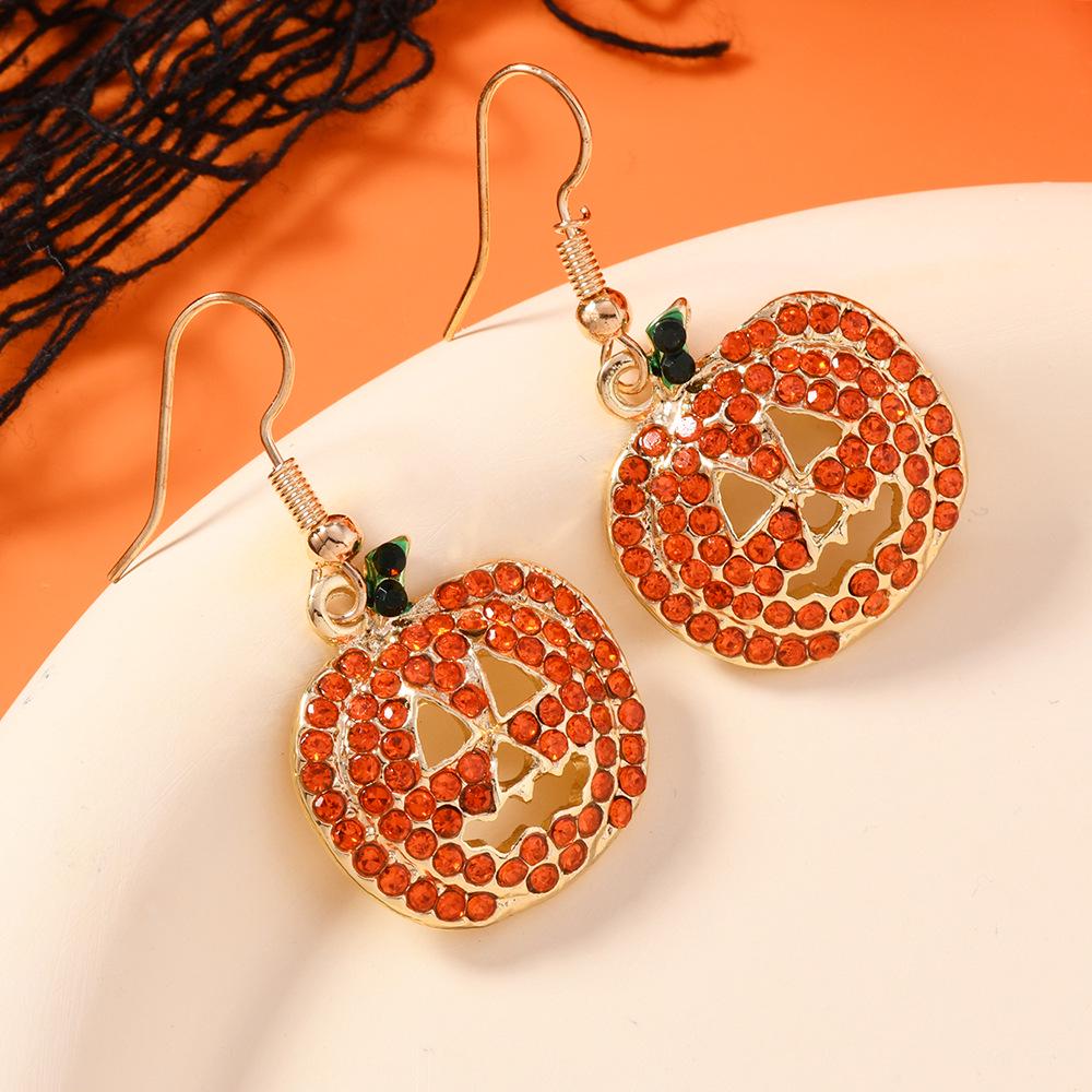 Autumn-Winter Rhinestone Snowman Drop Earrings with Creative Rice Beads