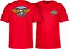 Powell Peralta WINGED RIPPER Tričko na skateboard ČERVENÉ Unisex Tričko