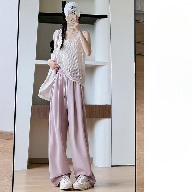 

Серые брюки-шаровары для женщин Летние тонкие свободные приспущенные повседневные брюки Маленькие банановые спортивные брюки Быстросохнущие брюки с широкими штанинами XL