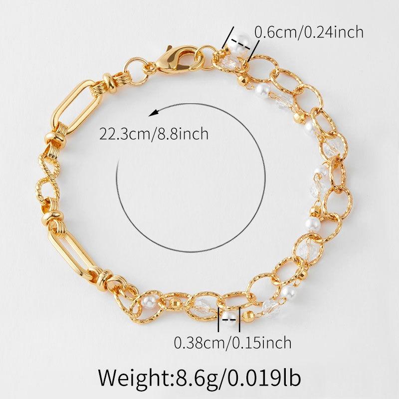 Women 18k Gold Plated Handmade Hollow Adjustable Chain Bracelet