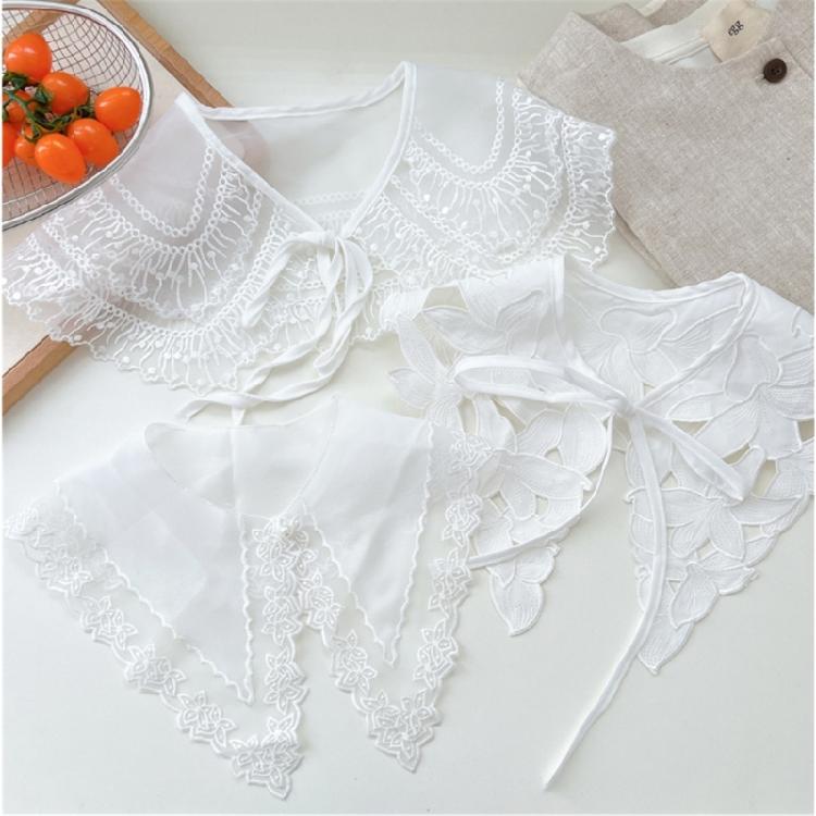Chic Detachable Neckline Accessory Delicate Lace Spread Lapel Collar 8 Style Choices