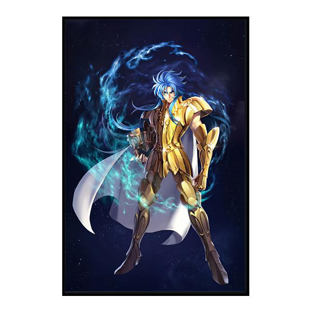 Decorazione murale giapponese classica Anime Saint Seiya in oro Poster su tela e stampe artistiche da parete per la decorazione della casa moderna