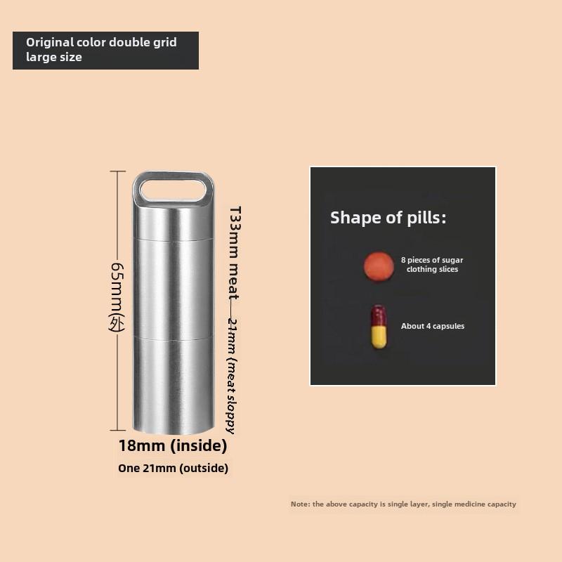 Caja de Medicamentos Portátil de Acero Inoxidable para Pastillas para el Corazón - Almacenamiento Pequeño Impermeable para Primeros Auxilios y Cuidado de Personas Mayores