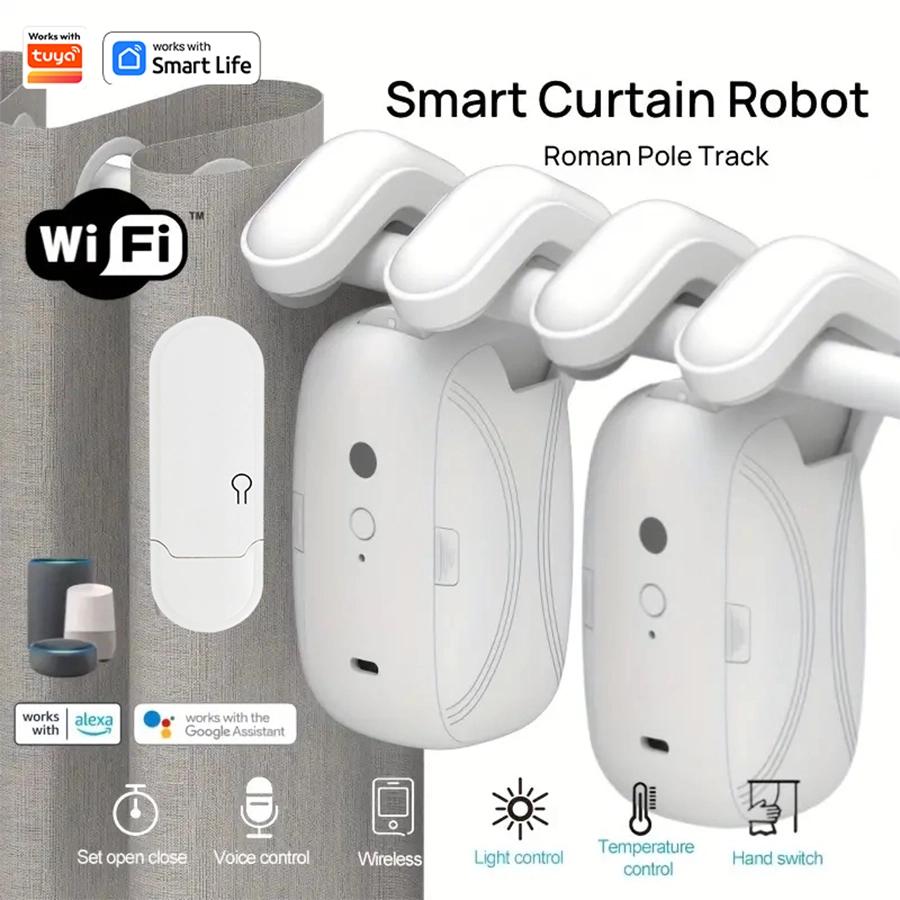 Electric Curtain Motor, Smart Home Curtain Assistant, Graffiti Mobile Phone Remote Control, Automatic Intelligence