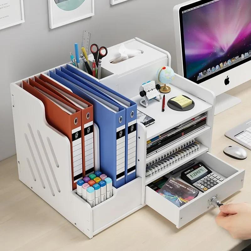 Multifunctional Storage Drawer Office Supplies Home Decoration Desktop Storage Box Student Desk Shelf