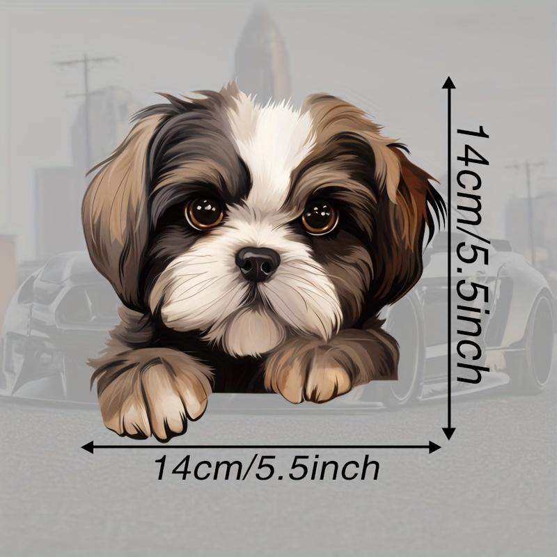 DK121# The Shih Tzu Dog Watches You Car Decals Bumper Window Stickers Car Accessories Waterproof Vinyl Material