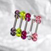 Colorful Transparent Heart Print Round Ball Tongue Nail For Women Girls  Sexy Tongue Rings Vintage Hip Hop Accessories