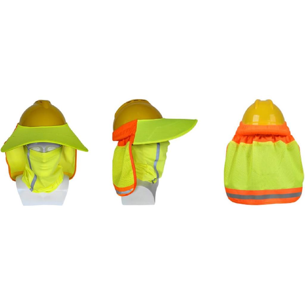 Hardhat Sun Shade Mesh Sunshade with High Visibility Reflective Strip Breathable UVProtection Neck Shield for Hard Hats