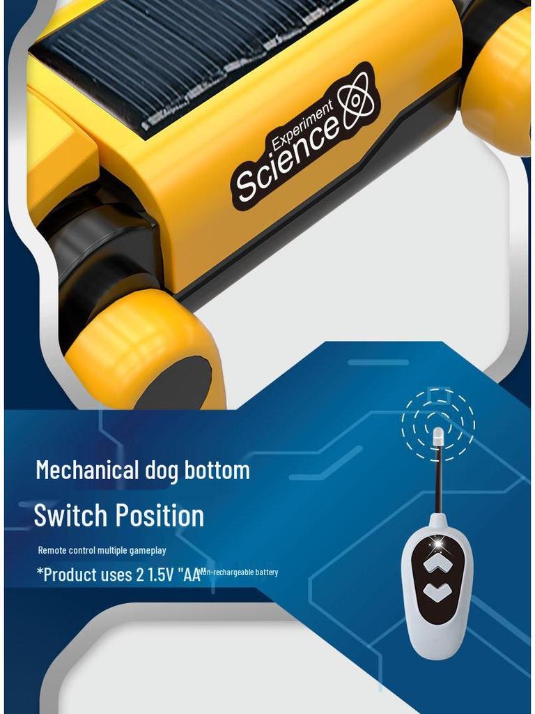 Solar-Powered Remote Control Robot Dog: Children's Educational DIY Quadruped