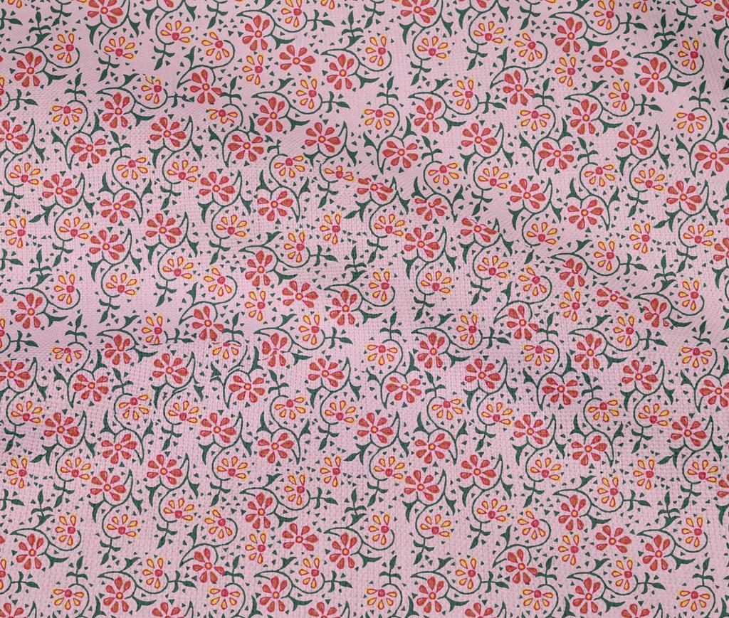 oneOone Cotton Flex Fabric Floral Block Print Fabric BTY 40 Inch Wide