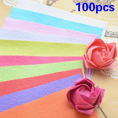 100 piezas de papel de origami Kawasaki Rose, hecho a mano, material de bricolaje, papel decorativo, papel para álbumes de recortes