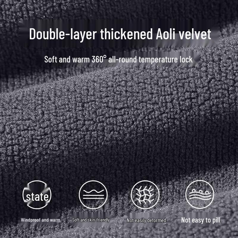 Jeanswest Men's Thickened Fleece Lined Hooded Zip-Up Jacket