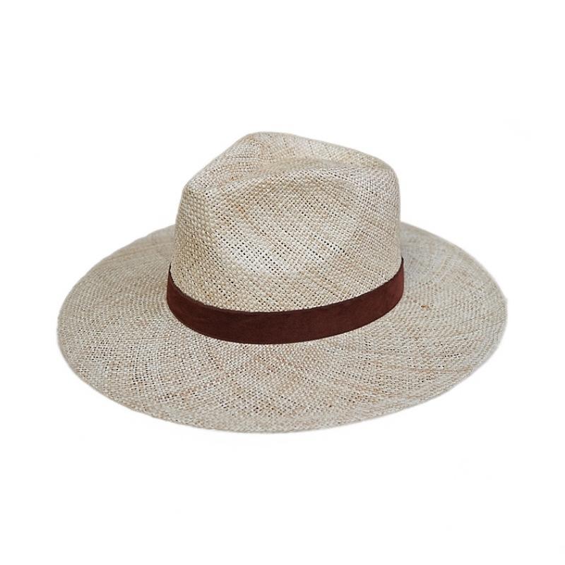 French Vintage Vacation Treasure Grass Woven Jazz Top Hat Women'S Summer Shade Sun Protection Tourism Beach Panama Straw Hat
