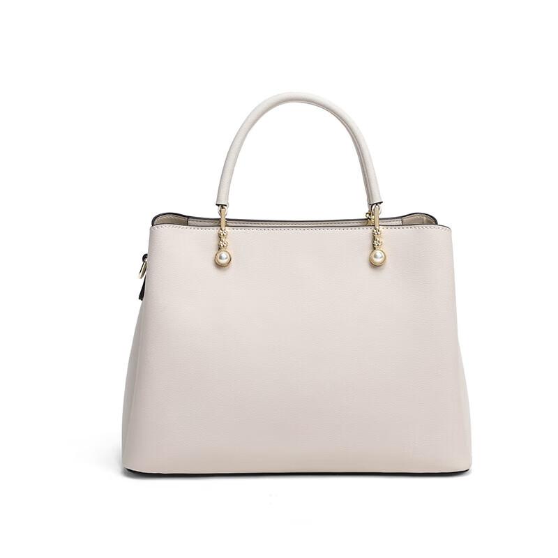 Viney Leather Handbag, Women's Crossbody Bag, Shoulder Bag, White, with Gift Box