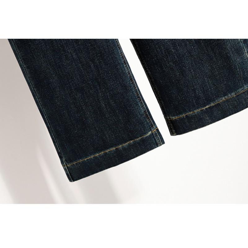 Dimanaf 2025 Plus Size Autumn Women Jeans Elastic  Pants Denim Female Basic Blue High Waist Oversize New Pants 5XL