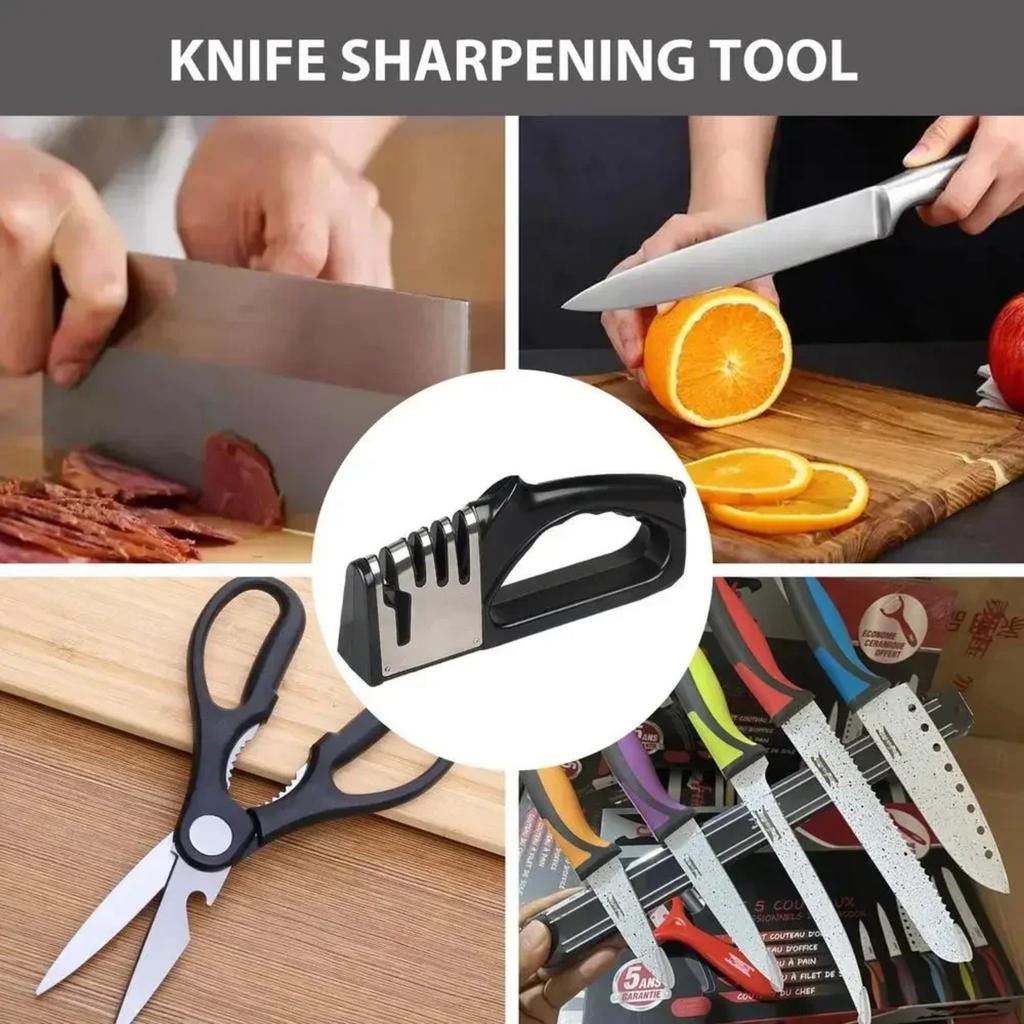 4 In 1 Professional Chef's Knife Sharpener Diamond Four-Stage Knife Sharpener Tool Durable And Comfortable For Home Kitchen Use