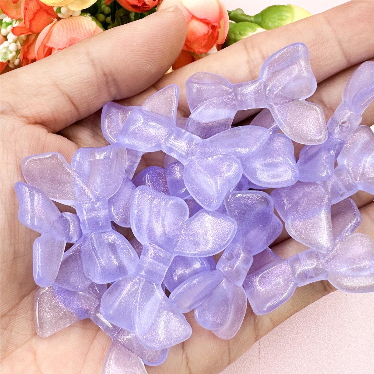 

23,7*34 мм прозрачные бусины-бантики милые аксессуары красочные сверкающие зеленые луковицы розовые DIY браслет аксессуары для волос ожерелье бусины акрил 20 шт. фиолетовый