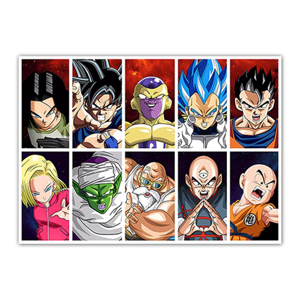 Japanese Modern Anime Retro Dragon Ball Poster Goku Gohan Vegeta Piccolo Friza Canvas Painting Print Wall Art Children Gift