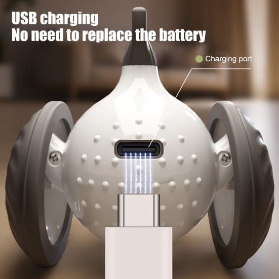 Yousheng Smart Electric Interactive Cat Toy Automatic Moving Toy with LED Light Rechargeable Random Movement Whale Toy for Indoor Cats Bored Relief