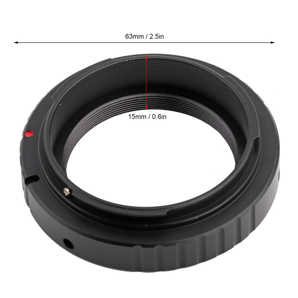 Lens Mount Adapter Aluminum Alloy Lens Adapter Ring for Canon EOS EF DSLR 650D 60D Supports Manual Thread Ring, T2/T-Mount 550D, Focus/Infinity Focus,