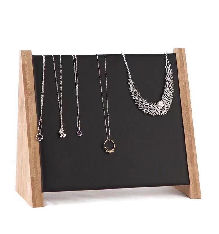 

Подставка для ожерелий и ювелирных изделий из цельного дерева, двухслойная