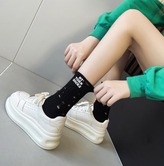 Fashion High Quality 6CM Newest Light Thick-Soled White Shoes Woman Spring Lace-Up Casual Sneakers Genuine Leather Vulcanized Shoes