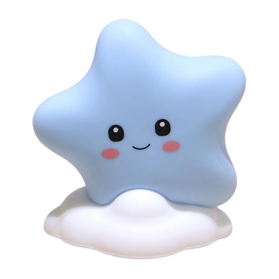 Moon Star Night Light for Kids, Silicone Soft Glow LED Lamp for Bedroom, Cute Cloud Moon Decor for Nursery