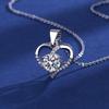 S925 sterling silver simple love inlaid D-color moissanite necklace niche design versatile high-end collarbone chain holiday jewelry gift