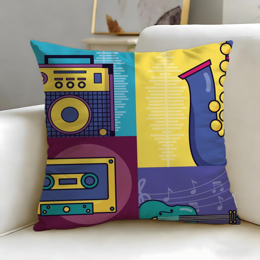 Classic Theme Retro Speaker Cushion Cover Soft  EasyWash Pillow Case  Versatile for Couch Bed Travel and Office