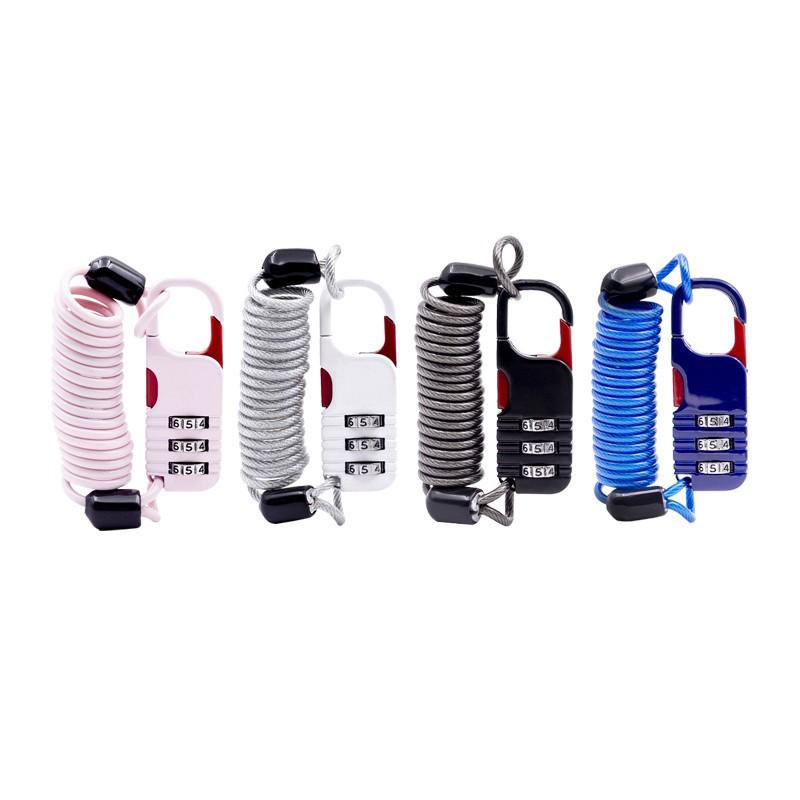 Extended Beam Anti-theft Combination Padlock with Retractable Steel Cable for Luggage, Gym, Dormitory, Cabinet, and Door Security