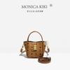 2025 new high-end fashion versatile bucket bag contrasting color presbyopia shoulder oblique span bag portable women's bag